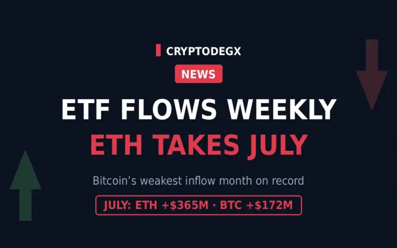 Bitcoin & Ethereum ETF Flows, Week Ending July 31, 2026: ETH Takes the Month