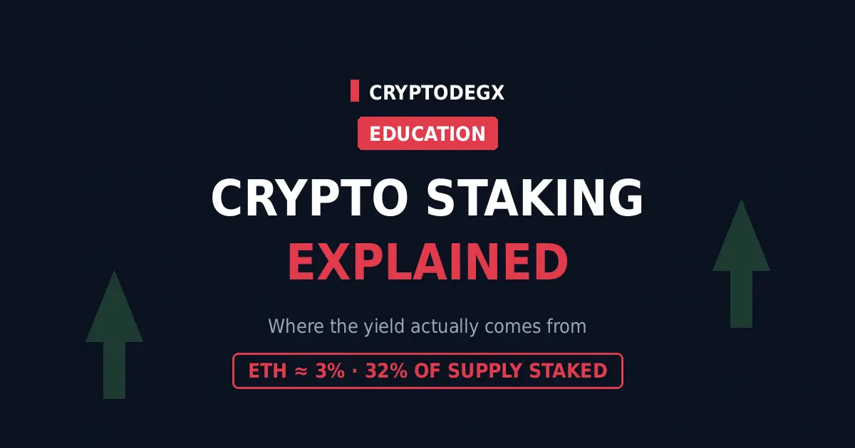Crypto staking explained, where the yield comes from and current ETH rates 2026