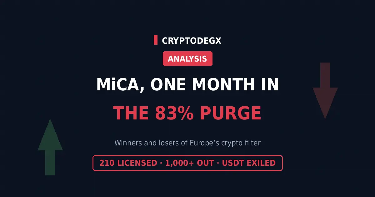 MiCA one month after the July 2026 deadline, winners and losers of the 83 percent purge