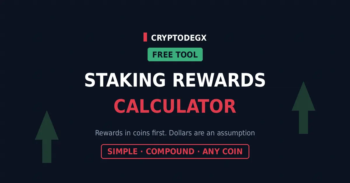 Free crypto staking rewards calculator with compounding, results in coins