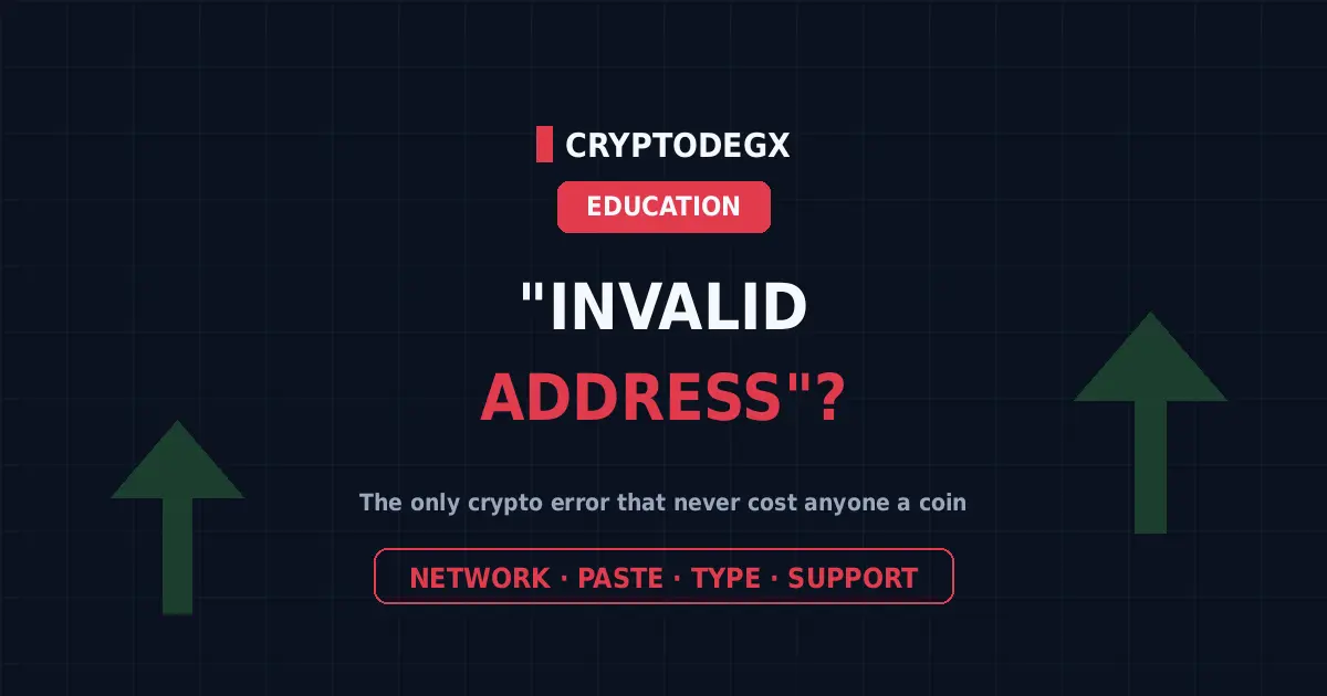 Exchange invalid address error explained, four causes and how to fix each